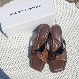 Marc Fisher Woven Brown Sandals
